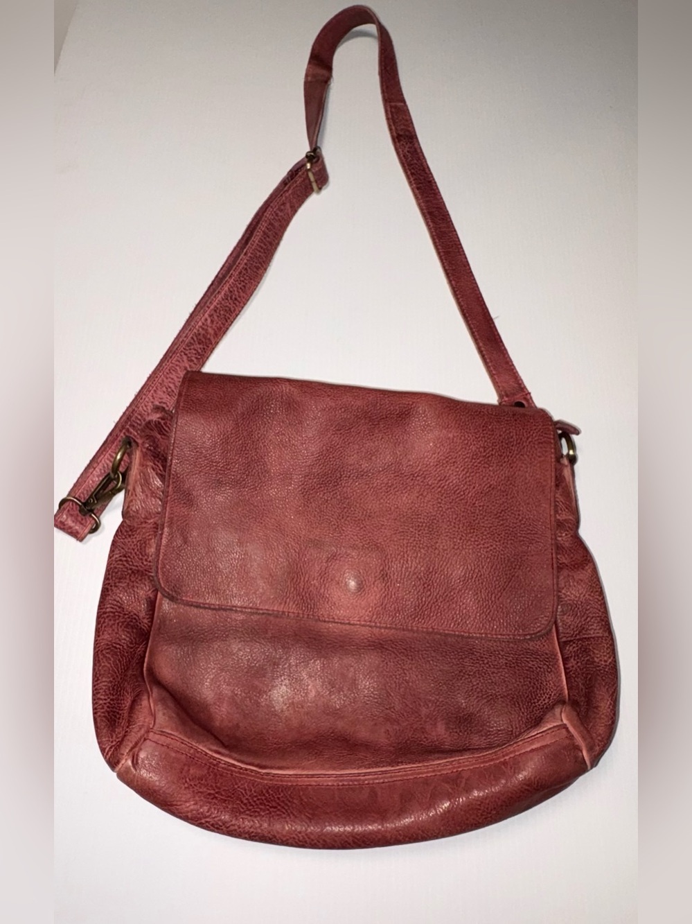 Everyday Leather Flap Crossbody in Burgundy